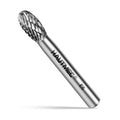 HAUTMEC Tungsten Carbide Rotary Burr Bit YG6, 1/4" Shank Double Cut Die Grinder Bit, Low Vibration Precision Rotary File for Metal Grinding, Engraving & Deburring (6MM Oval), HT0451 - color: Oval, size: 6mm