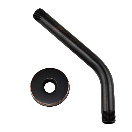 Purelux Shower Arm 8 Inches Universal Replacement Made of Stainless Steel, Oil Rubbed Bronze Finish Flange Included - color: Oil Rubbed Bronze, size: 8 Inches