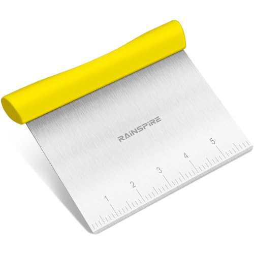Multi-Purpose Stainless Steel Bench Scraper Dough Blender & Pastry Cutter - color: Yellow