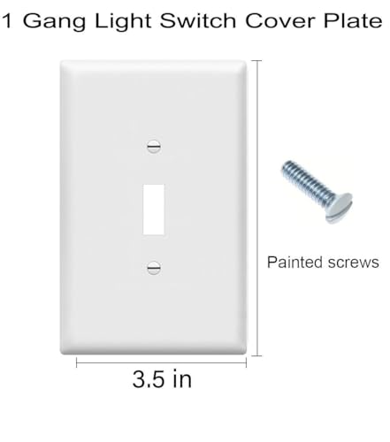 ZEFTV Over-Size Toggle Light Switch Wall Plates 1-Gang 5.5" x 3.5" Switch Electrical Cover Plate Unbreakable Thermoplastic Faceplate, White (4 Pack) - color: Over-Size,Single Toggle, size: 4 Pack