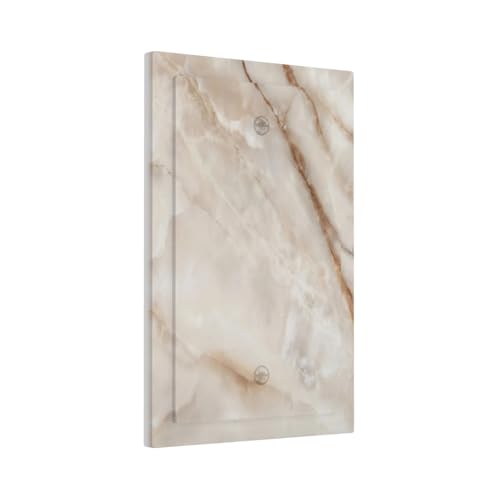Beige Marble Pattern Light Switch Cover Modern Wall Plate Decorative Single Blank Switch Plates Electrical Outlet Faceplate for Bathroom Kitchen Bedroom 5" x 3" - size: Single Blank