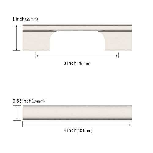 Asidrama 10 Pack 3 Inch(76mm) Brushed Satin Nickel Cabinet Pulls Kitchen Cabinet Handles Satin Nickel Cabinet Pulls Cabinet Hardware for Cupboard Drawer - color: Brushed Satin Nickel, size: 3" Hole Center(76mm)