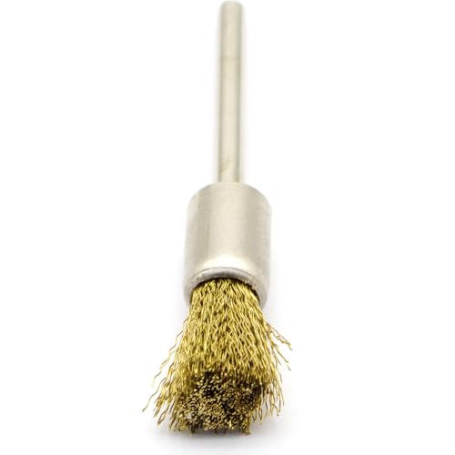 20PCS Brass Wire Brushes - Metal Rust Removal, Cleaning, and Polishing - 8mm Diameter, 1/8″ (3mm) Shaft - Removes Burrs, Dust, and Oxide Layer - Handles Rough Surfaces - Rotary Tool Accessories - style: Brass Wire Brush 3*8mm 20PCS