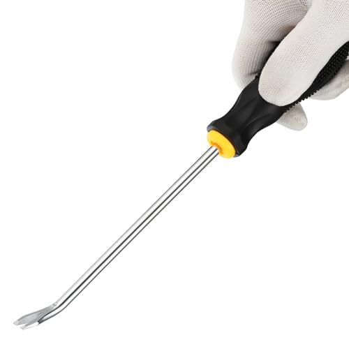 PATIKIL Upholstery Staple Remover, 6" V Curved Construction Staple Puller Staple Nail Tack Tool for Furniture Wooden Floor Photo Frame, Yellow - size: 6"