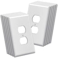 BESTTEN 10 Pack 1-Gang Jumbo Duplex Receptacle Outlet Wall Plate, White - size: Duplex Oversize