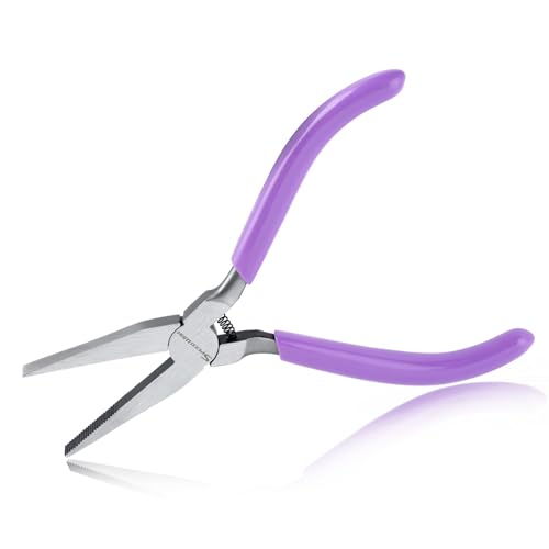 SPEEDWOX Flat Nose Pliers for Jewelry Making Serrated Jaw Pliers Mini Duck Bill Plier Bracelet Bending Plier Jewellery Making Tool Beading Flat Wire Plyer for Wire Wrapping Bending Ring Opening - style: Flat Nose Pliers Serrated Jaws