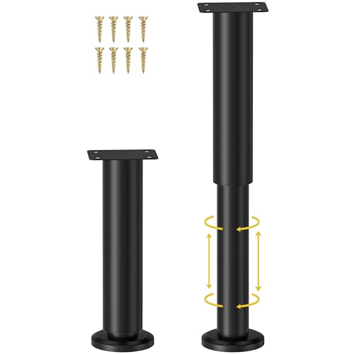 Wlrrcwdttc 2 Pcs Adjustable Height Bed Support Legs for Bed Frame/Bed Center Slat, Metal Adjustable Furniture Legs 7.08-12.2 inch for Bed/Sofa/Cabinet/Couch/Dresser/Table, Heavy Bed Replacement Legs - size: 7.08-12.2 inch (2pcs)