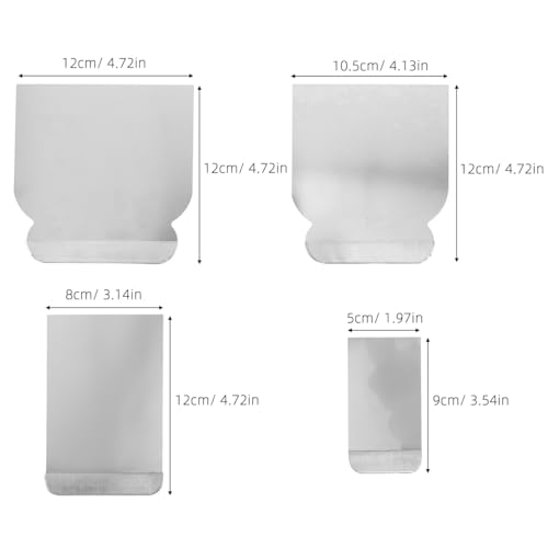 4 Piece Putty Knife Scraper Set Stainless Steel Drywall Knife Set for Spackle Applying Wallpaper Removal Paint Spreading Plasterboard Repair and Wall Decoration