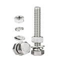 (4sets) 3/8-16x4 Hex Head Assorted Bolts, Nuts, Flat & Lock Washers, 304 Stainless Steel Hex Screws Nuts and Bolts Assortment Kit,Fully Threaded - size: 3/8-16x4