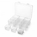 9 Grids Bead Organizer with Adjustable Dividers, 2.28"x1.92" Each Grid, Plus 3 Mini Storage Box for Jewelry, Fishing Hooks, Arts & Crafts, Office Supplies - color: Clear-M