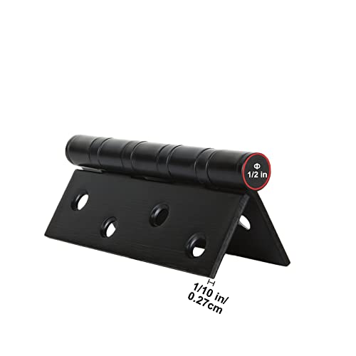 6PCS Matt Black Door Hinges 4 Inch x 3 Inch, Square Interior Hinges, Stainless Steel Hardware Hinge for Interior Door and Exterior Door Use, Hinge Bearing Diameter 1/2 Inch, Thickness 1/10 Inch
