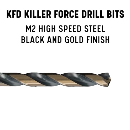 Drill America 3.00mm High Speed Steel Black & Gold KFD Split Point Drill Bit (Pack of 12), KFD Series - size: 3.00mm