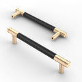 Asidrama 2 Pack 5 Inch(128mm) Matte Black and Champagne Bronze Cabinet Pulls Knurled Cabinet Handles Cupboard Handles Kitchen Cabinet Hardware for Cupboard Drawer Pulls - color: Black-Gold, size: 5" Hole Center, style: 2 Pack