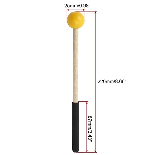 Bonsicoky 8 Inch Percussion Mallets, Yellow - color: Yellow