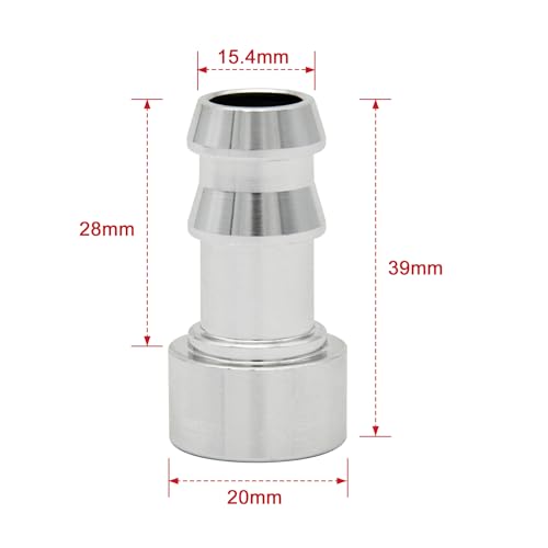 EVIL ENERGY 1/2" Weld On Hose Barb Tail Nipple On Bung Fitting Adapter Natural Aluminum 2PCS - size: 1/2 barb