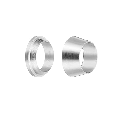 PATIKIL 8mm Tube OD 316 Stainless Steel Compression Tube Fitting Sleeve, 2 Pack Double Ferrule Ring Tubing Fitting Assortment Kit, Silver - size: 8mm