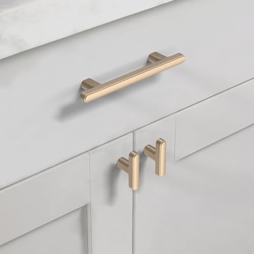 Asidrama 10 Pack 3.75 Inch(96mm) Champagne Copper Cabinet Handles, Kitchen Cabinet Hardware for Cupboard Drawer Pulls - color: Champagne Copper, size: 3.75" Hole Center, style: 10 Pack