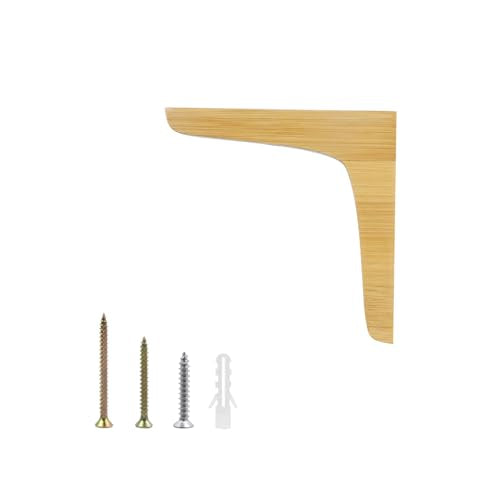 Antrader 2PCS L Shape Wooden Shelf Brackets,5.1"×5.1"×0.8",Light Brown - color: Light Brown, size: 5.1"×5.1"×0.8",2pcs