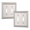 DEWENWILS Double Toggle Wallplates, Brushed Nickel Light Switch Covers - color: Brushed Nickel, size: 2 Toggle 2PK