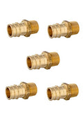 5 piece EFIELD Brass Expansion Pex A 3/4"x 1/2" Male NPT Adapter Fitting - size: 3/4" x 1/2" (Brass, Pack of 5)
