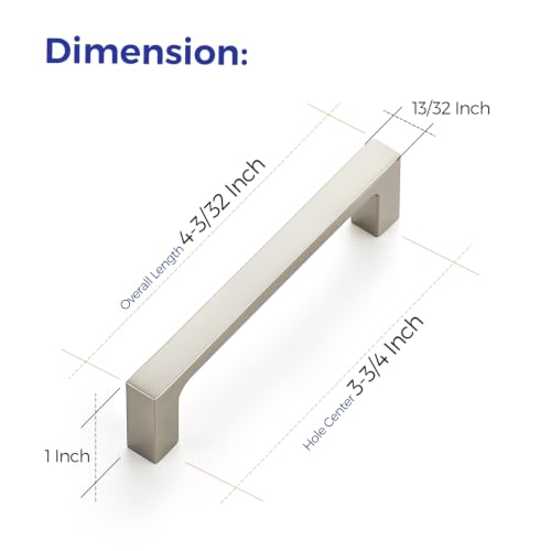 Ravinte Brushed Nickel Kitchen Cabinet Solid Handles,3-3/4 Inch,5 Pack - color: Brushed Nickel, size: 3-3/4 Inches Hole Center