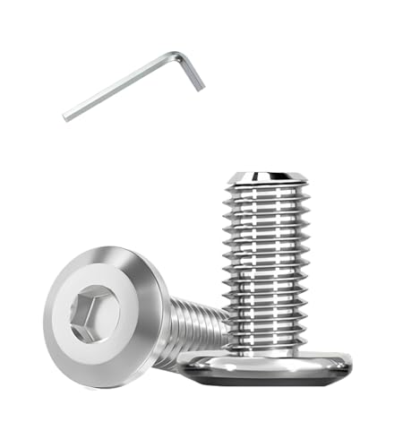 Metuja 1/4-20x1/2 Flat Head Hex Socket Cap Screws Bolts,304 Stainless Steel Fully Threaded Machine Screws with Hex Key (50PCS) Corrosion-Resistant for Furniture/Machinery - size: 1/4-20 x 1/2"