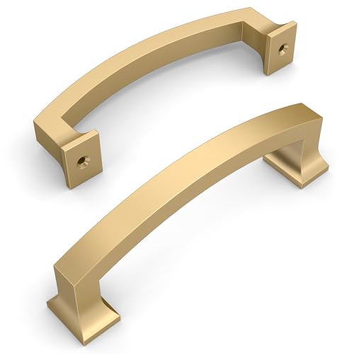 Amerdeco 10 Pack Champagne Bronze Cabinet Pulls 4 Inch Hole Center Cabinet Hardware Kitchen Champagne Gold Cabinet Handles for Bathroom Gold Drawer Pulls Dresser Pulls ZH0009 - color: Champagne Bronze, size: 4" hole center