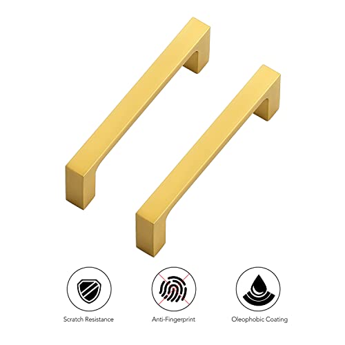 Ravinte Brushed Brass Solid Pulls Cabinet Handles 3-1/2 Inch 5 Pack - size: 3-1/2 Inch Hole Center