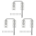 PATIKIL Patio Sliding Door Loop Lock 2-2/5" Silver 3 Set for Window/Screen - color: Silver