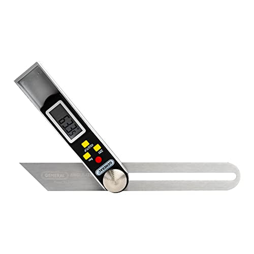 General Tools T-Bevel Gauge & Protractor - Digital Angle Finder with Full LCD Display & 8" Stainless Steel Blade