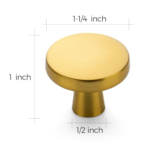 Ravinte Brushed Brass Drawer Pulls, 1-1/4 Inch Cabinet Knobs,25 Pack - color: Brushed Brass
