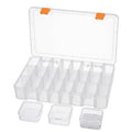24 Grids Bead Organizer with Adjustable Dividers, 1.14"x1.85" Each Grid, Plus 3 Mini Storage Box for Jewelry, Fishing Hooks, Arts & Crafts, Office Supplies - color: Clear-L