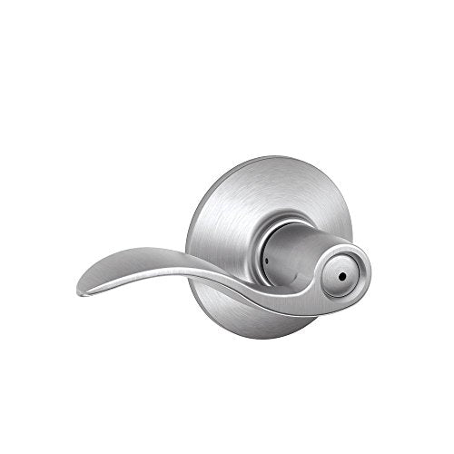 SCHLAGE Accent Bed/Bath Privacy Door Handle with Lock, Satin Chrome - color: Satin Chrome, size: Standard
