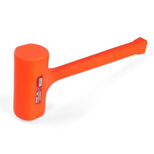 MAXPOWER Dead Blow Hammer, 5 LB dead Blow Mallet with Checkered Grip Handle, Spark and Rebound Resistant - Orange - style: 1PC
