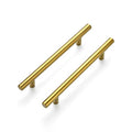 Ravinte Cabinet Pulls,7.38" Length, 5" Hole Center,Brushed Brass,30 Pack | Round T-Bar Shape, Kitchen Drawer Pulls, Stainless Steel Feel, Cabinet Handles, For Cupboards, Drawers, Dressers, Cabinets - color: Brushed Brass