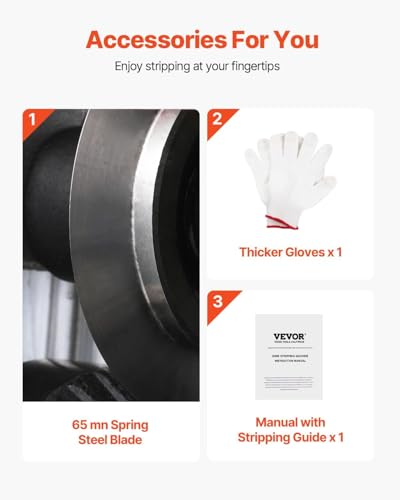 VEVOR Manual Wire Stripping Machine, 0.06''-1.5'' Copper Stripper with Hand Crank or Drill Powered, Visible Stripping Depth Reference, Portable Aluminum Frame Wire Peeler for Scrap Copper Recycling - size: 0.06''-1.5''
