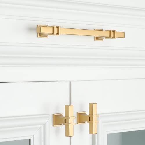 10 Pack 3-3/4 Inch Brushed Gold Pulls Kitchen Cabinet Handles Gold Pulls for Dresser Drawers Kitchen Cabinet Hardware - color: Matte Gold, size: 3-3/4 inch (96mm) Hole Center Pull
