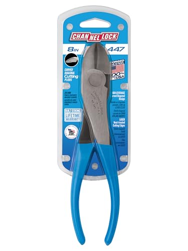 Channellock Diagonal Cutting Plier 447 - Curved Jaw, Side-Cutting - 7.5-Inch - size: 7.5-Inch Curved Diagonal