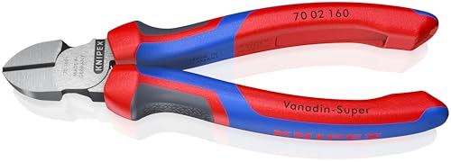KNIPEX 70 02 160 Comfort Grip Diagonal Cutters - color: Multi-component Grips, Blue/Red, style: atramentized