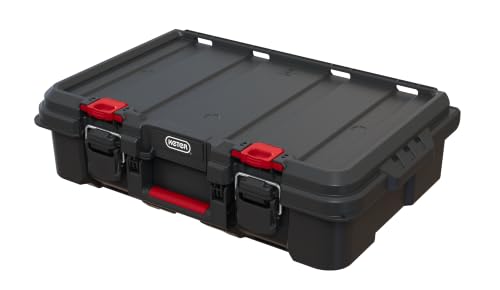 Keter Stack N' Roll Power Tool Case with Removable Dividers - color: Black/Red, size: Power Tool Organizer