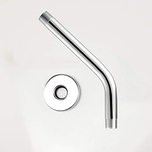 Purelux Shower Arm 8 Inches Universal Replacement Made of Stainless Steel, Chrome Finish Flange Included (Pack of 2) - color: Chrome, size: 8 Inches (Pack of 2)