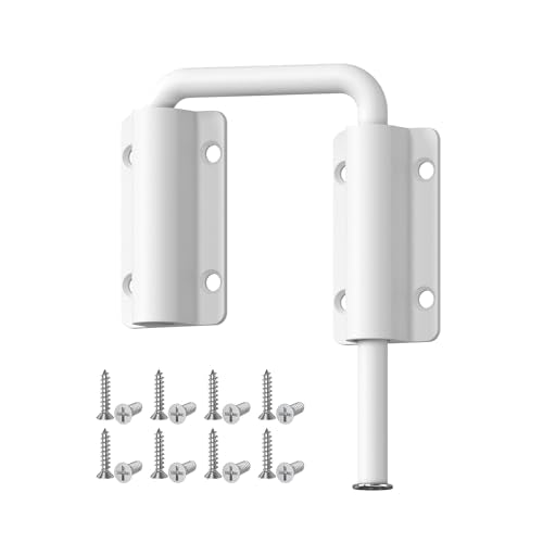 Upgraded Sliding Door Loop Lock, Gate Latches, White - color: White-1PC