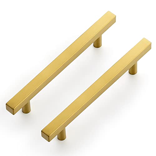 Ravinte Gold Cabinet Handles 4-1/2 Inch 10 Pack, Square Cabinet Pulls - size: 4-1/2 Inch Hole Centers
