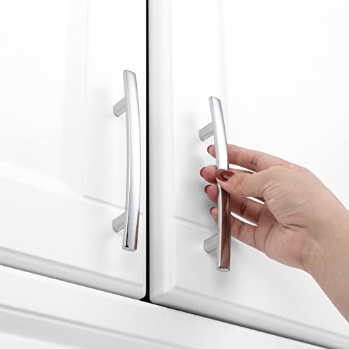 KOOFIZO 10 Pack 3-3/4 in Polished Chrome Cabinet Pulls, Drawer Handles 1961 - color: Polished Chrome, size: 3-3/4" CC