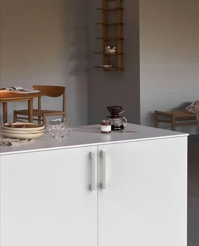Brushed Satin Nickel Cabinet Pulls and Handles, 6.3 Inch, 10 Pack - color: Brushed Satin Nickel, size: 6.3"/160MM Hole Center