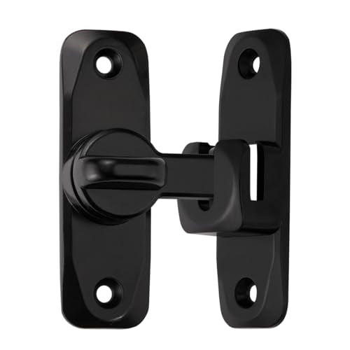 Black Barn Door Latches,90/180 Degree Gate Lock_B - color: Black