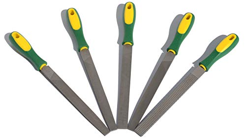 ASNOMY Heavy Duty 8“ Steel File and Rasp Set with Rubber Handles，High Carbon Steel Rasp & Flat Metal File for Wood, Metal, Steel, Plastic
