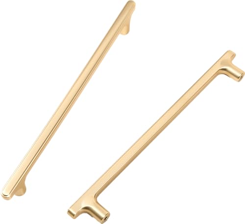 COTYKILEY 10 Pack 10 Inch(256mm) Brushed Brass Cabinet Handles Gold Kitchen Cabinet Pulls Kitchen Cabinet Hardware - color: Brushed Brass, size: 10" Hole Center（256MM）