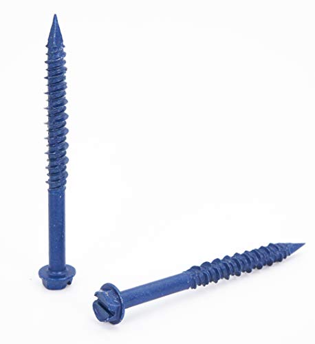 CONFAST 3/16" x 2-3/4" Hex Head Concrete Screw Anchor with Drill Bit for Anchoring to Masonry, Block or Brick (100 per Box) - size: 3/16" x 2-3/4"