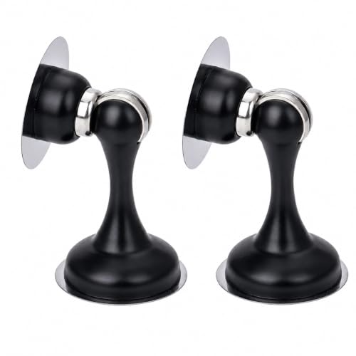 Magnetic Door Stopper 2 Pack, Multi-Angle Wall Guard, Matte Black - color: Matte Black